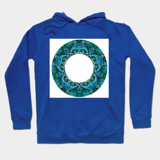 blue ring mandala Hoodie